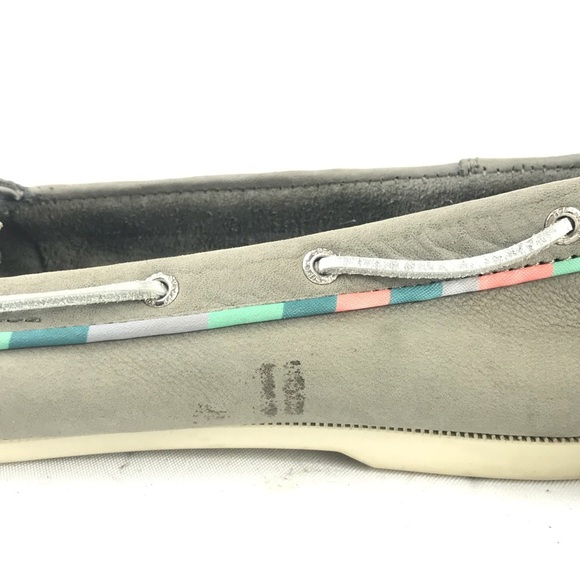 Sperry Audrey Gray Boat Shoe Satin Trim Grey Sz 9 - Picture 6 of 8